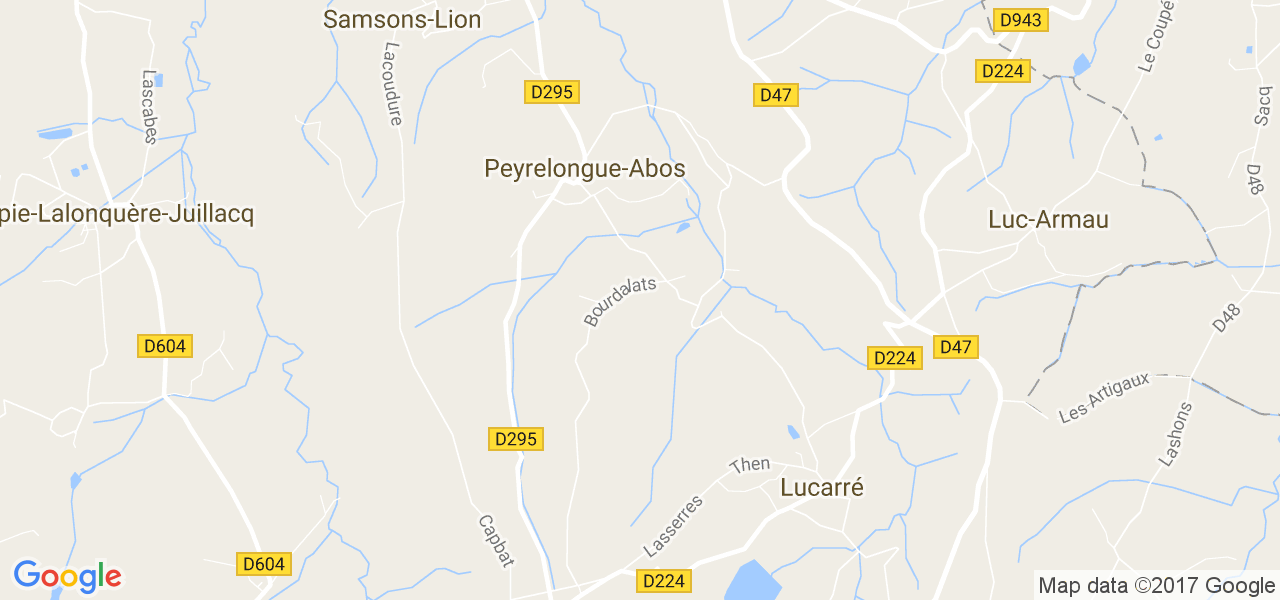 map de la ville de Peyrelongue-Abos