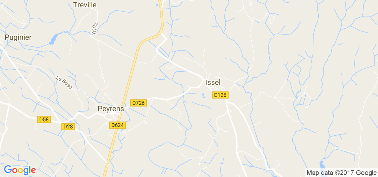 map de la ville de Peyrens