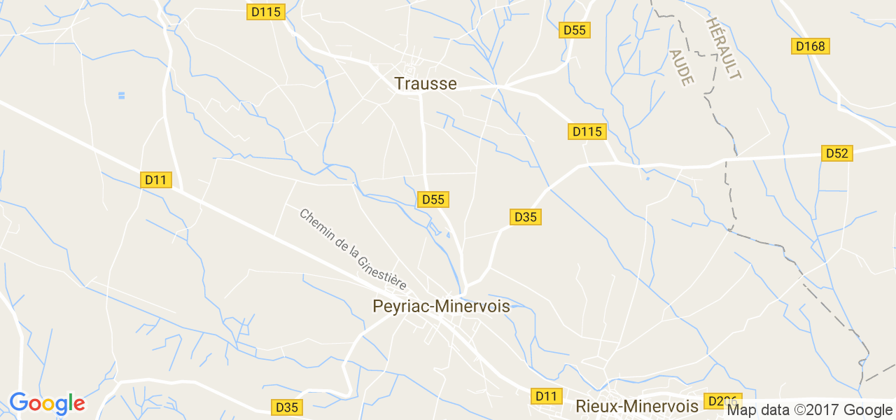 map de la ville de Peyriac-Minervois