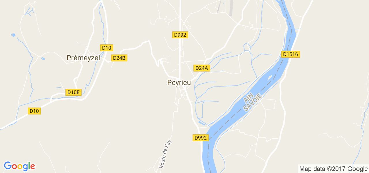 map de la ville de Peyrieu