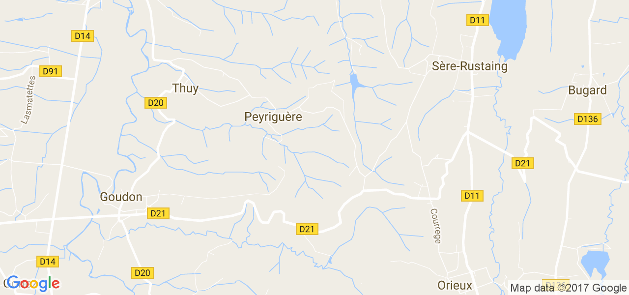 map de la ville de Peyriguère