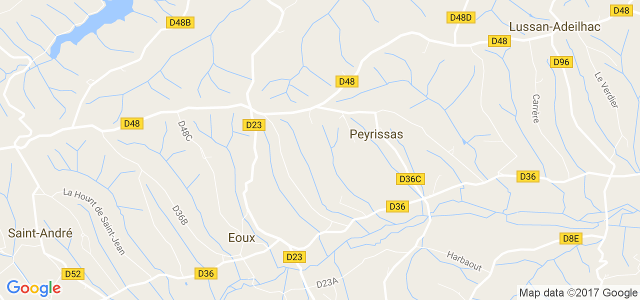 map de la ville de Peyrissas