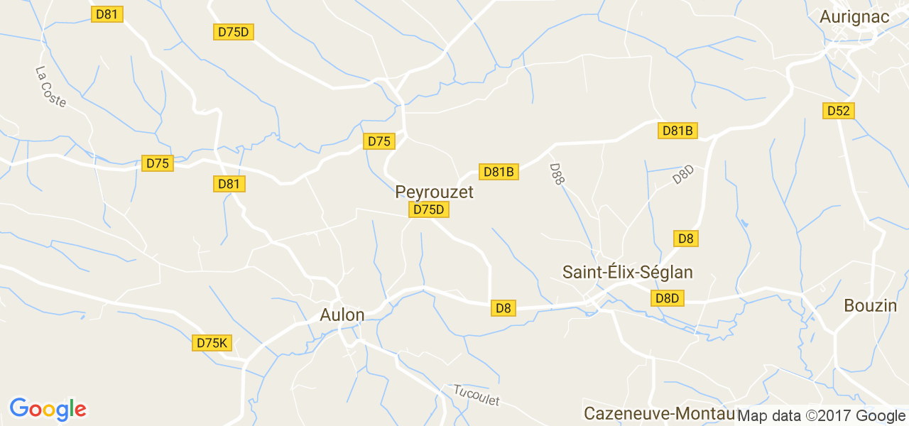 map de la ville de Peyrouzet