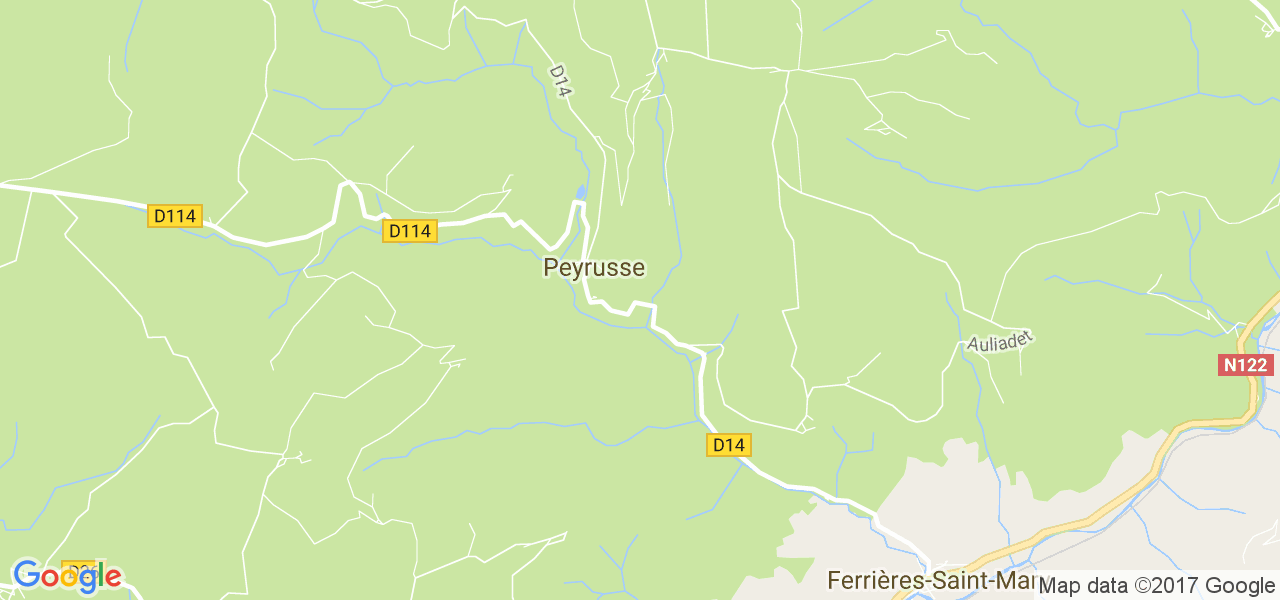 map de la ville de Peyrusse