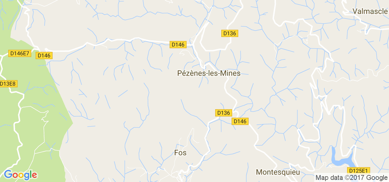 map de la ville de Pézènes-les-Mines