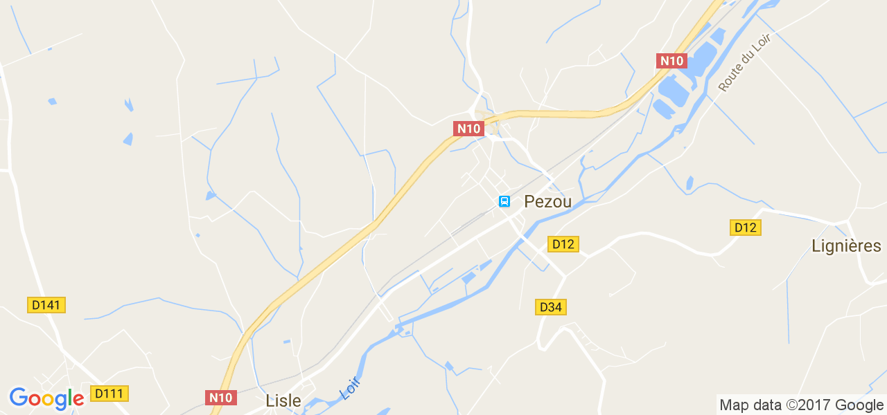 map de la ville de Pezou