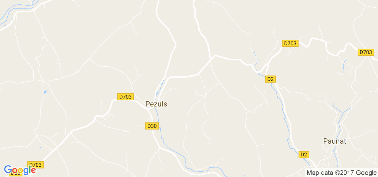 map de la ville de Pezuls