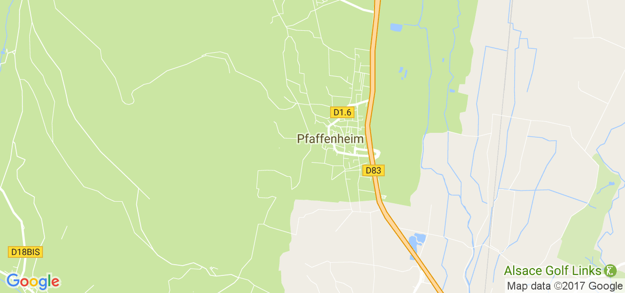 map de la ville de Pfaffenheim