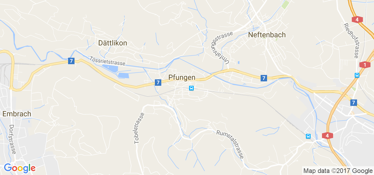 map de la ville de Pfungen