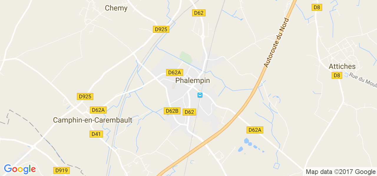 map de la ville de Phalempin