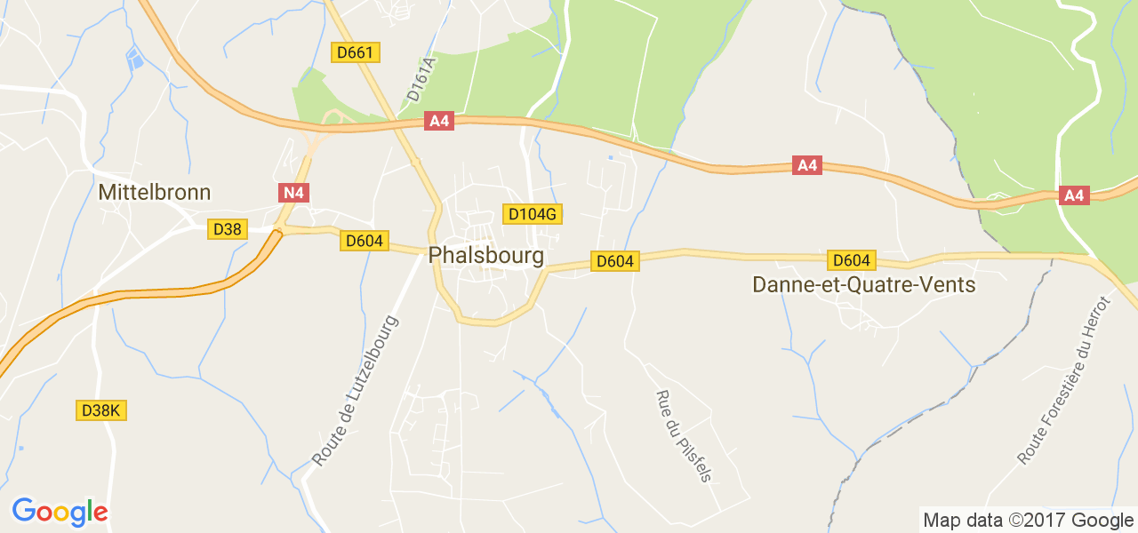 map de la ville de Phalsbourg