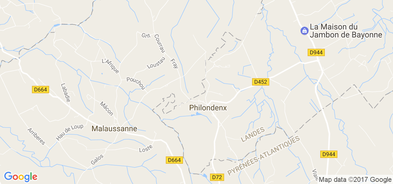 map de la ville de Philondenx