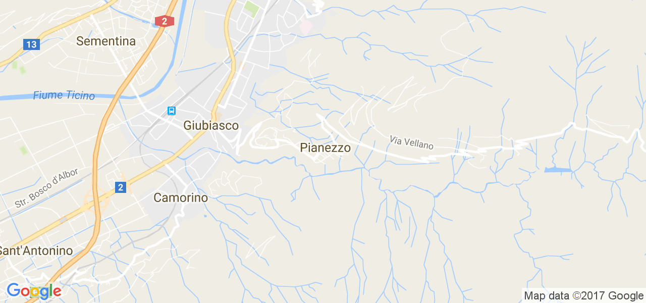 map de la ville de Pianezzo