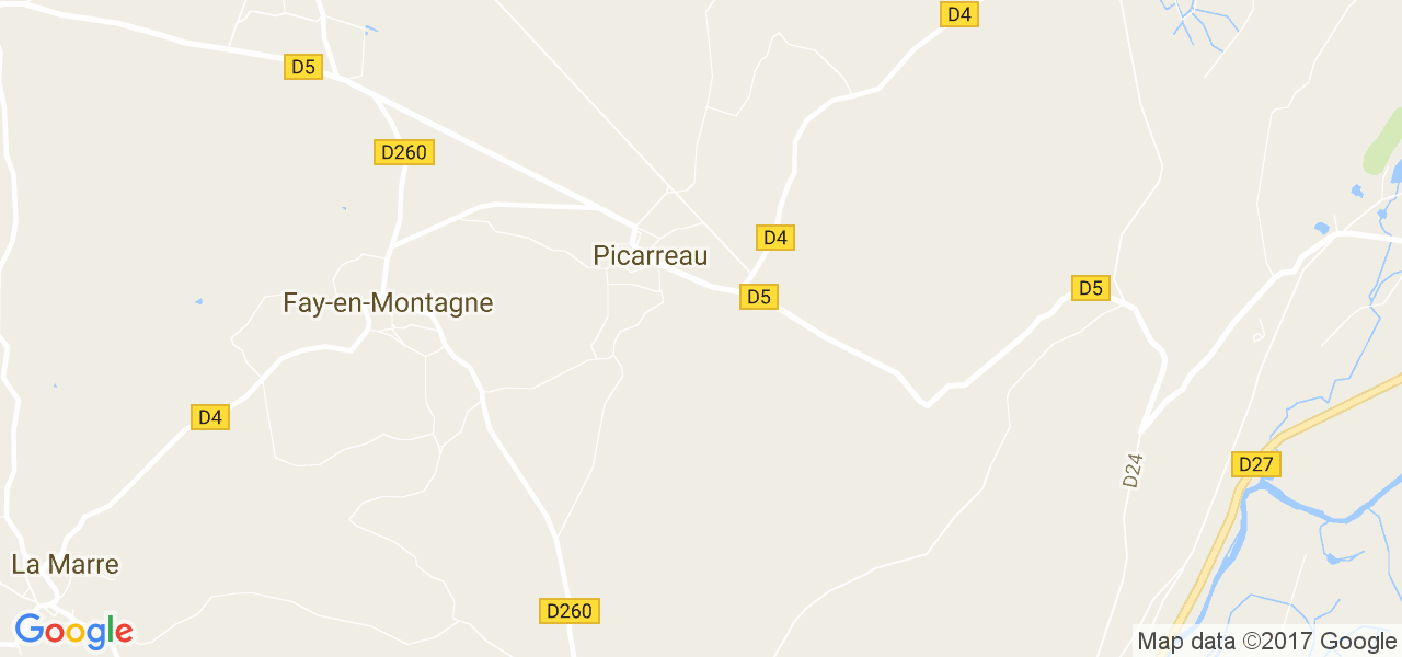 map de la ville de Picarreau