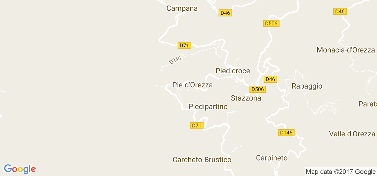 map de la ville de Pie-d'Orezza