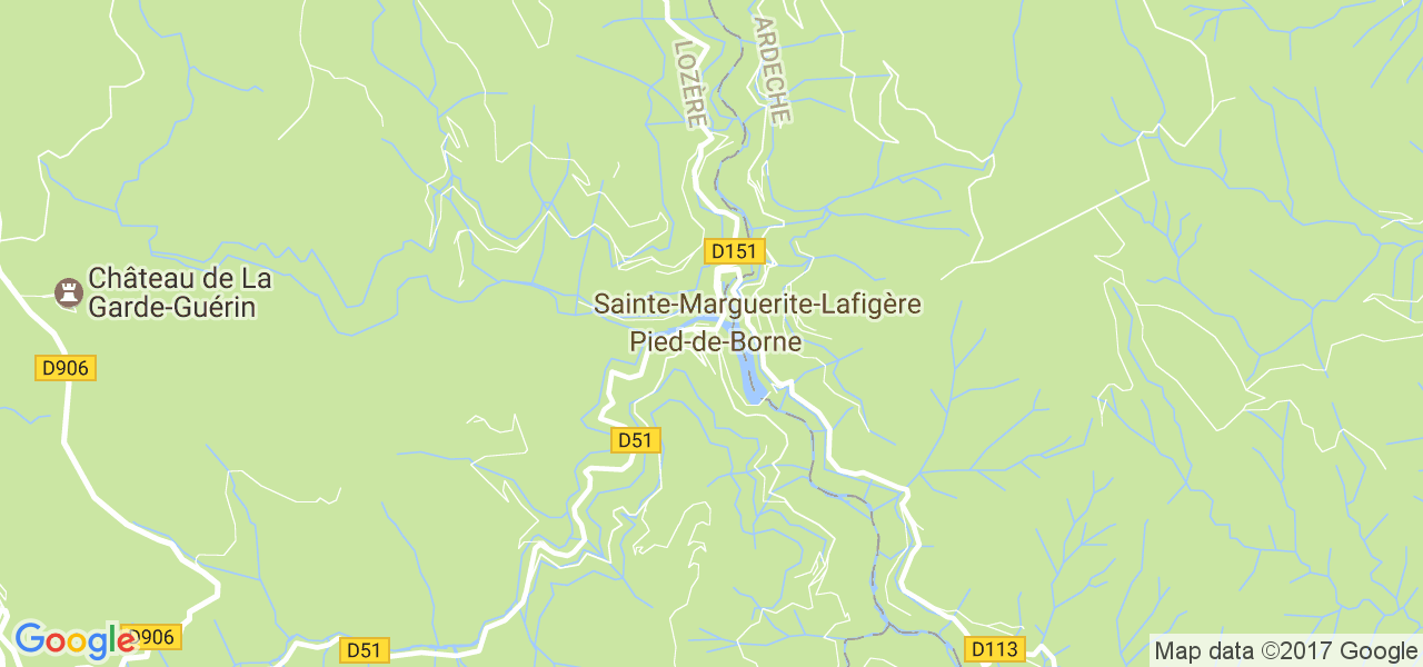 map de la ville de Pied-de-Borne