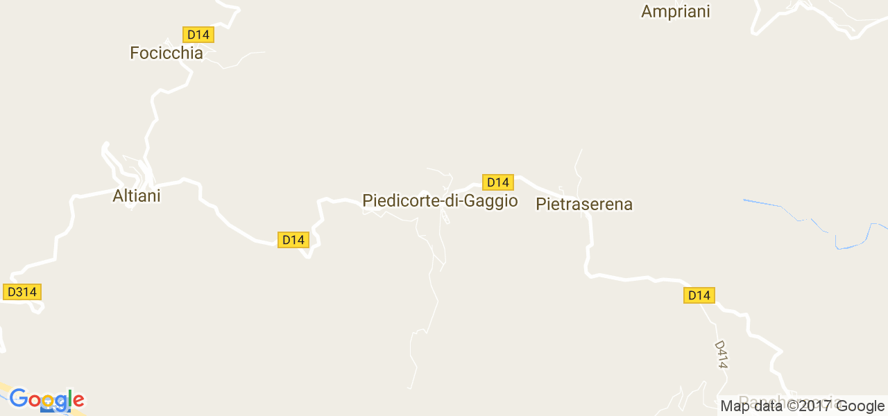 map de la ville de Piedicorte-di-Gaggio