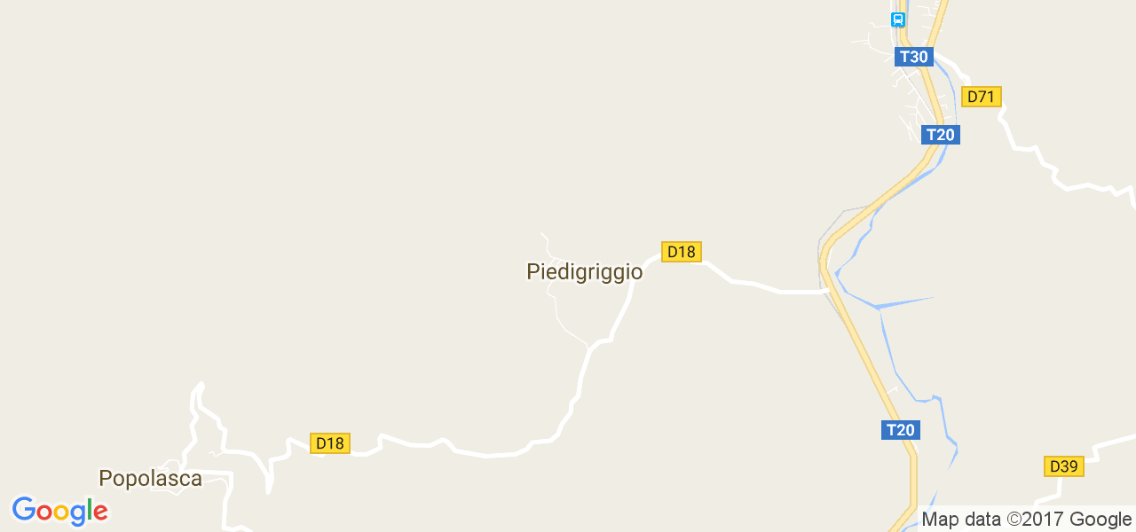 map de la ville de Piedigriggio