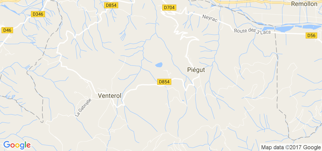 map de la ville de Piégut