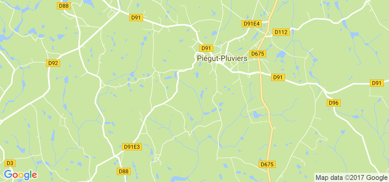 map de la ville de Piégut-Pluviers