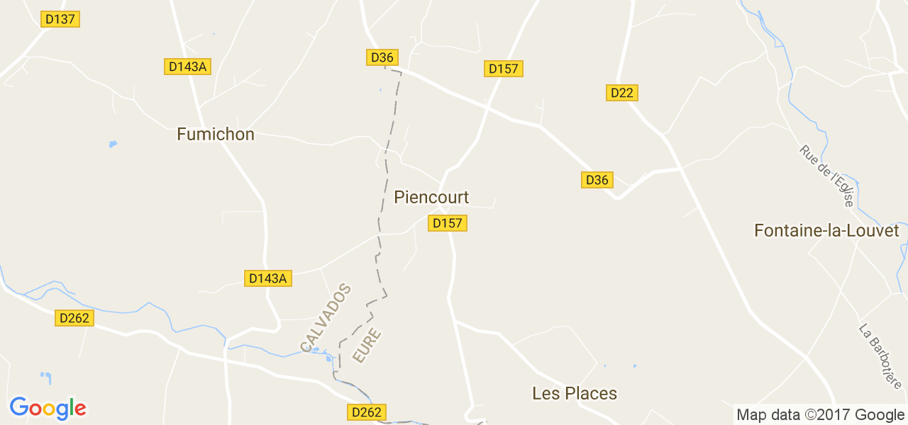 map de la ville de Piencourt