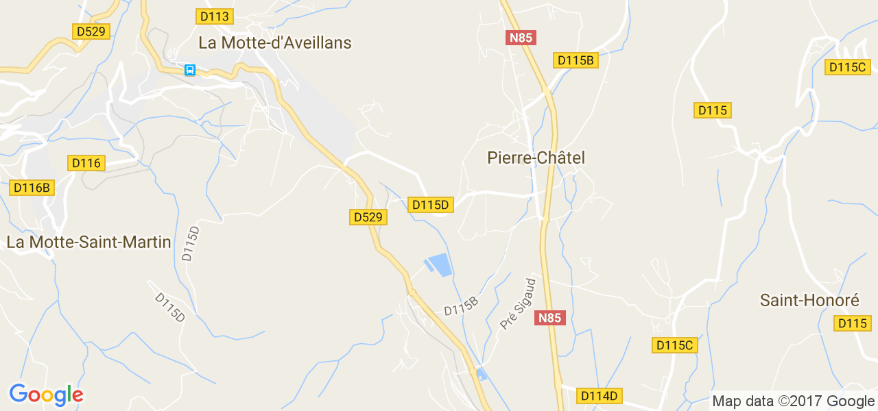 map de la ville de Pierre-Châtel