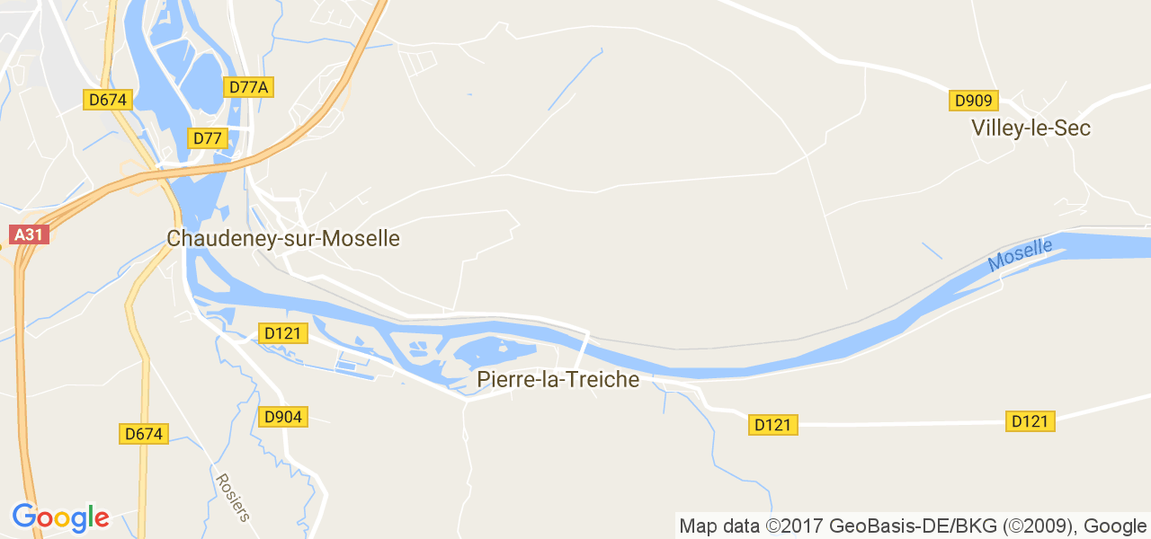 map de la ville de Pierre-la-Treiche