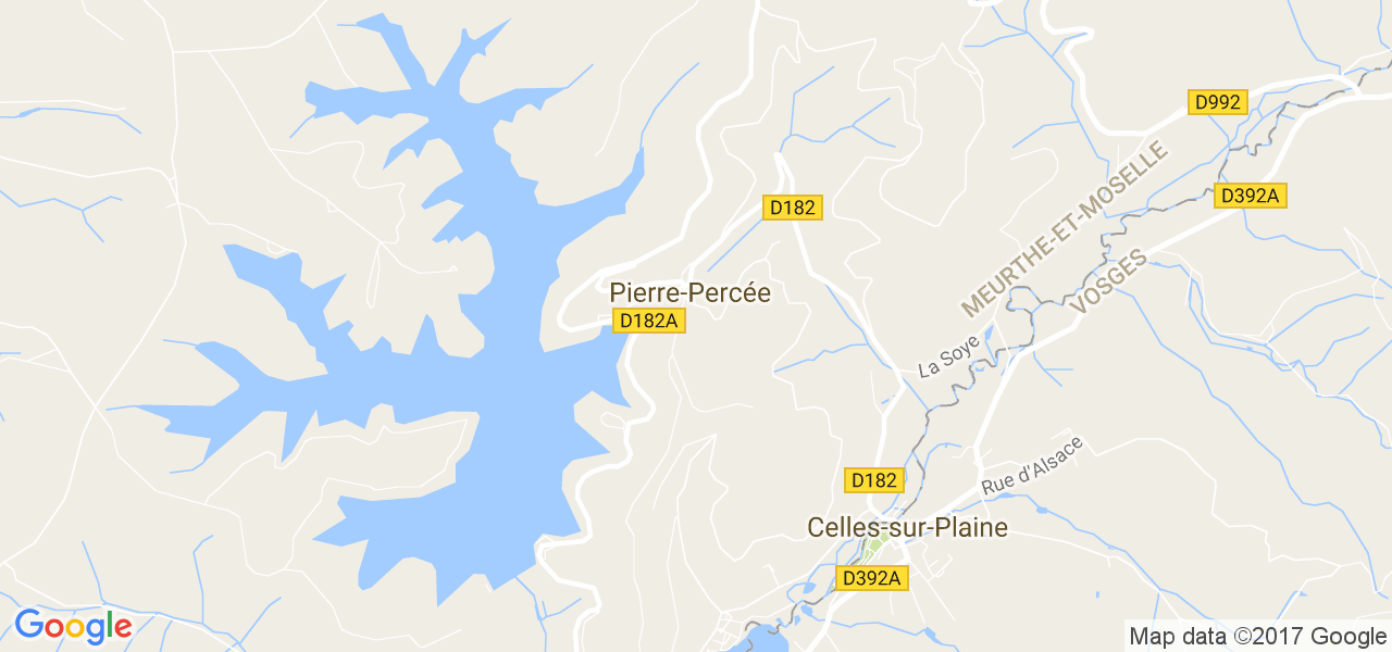 map de la ville de Pierre-Percée