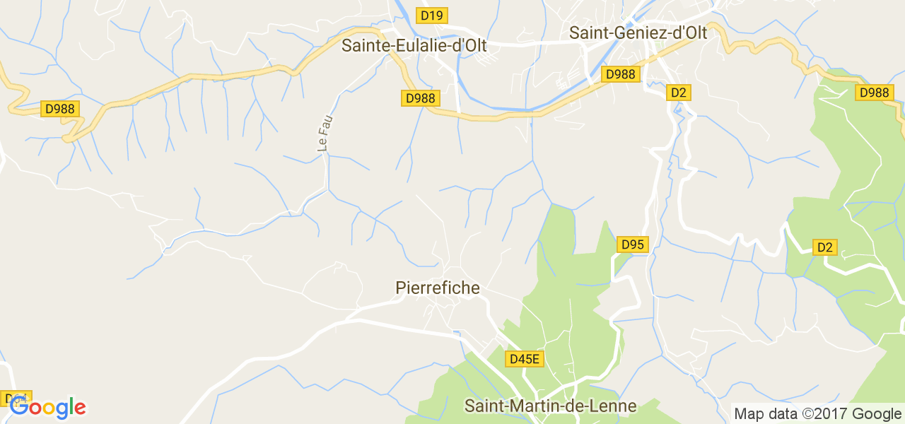 map de la ville de Pierrefiche