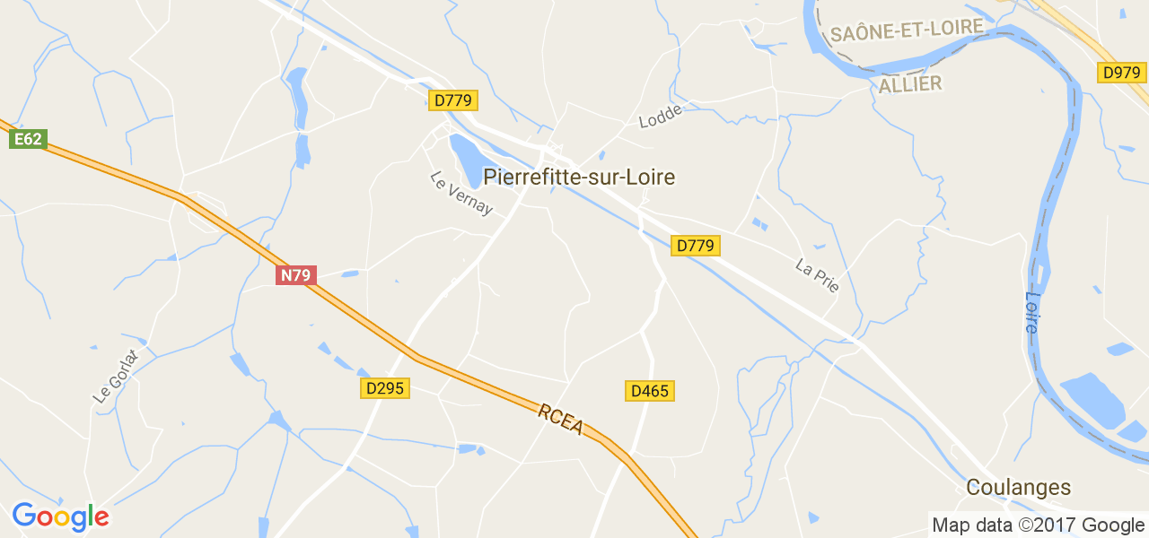 map de la ville de Pierrefitte-sur-Loire