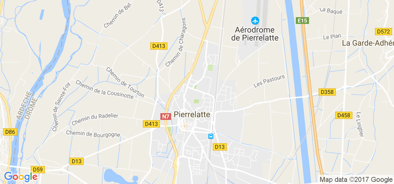 map de la ville de Pierrelatte