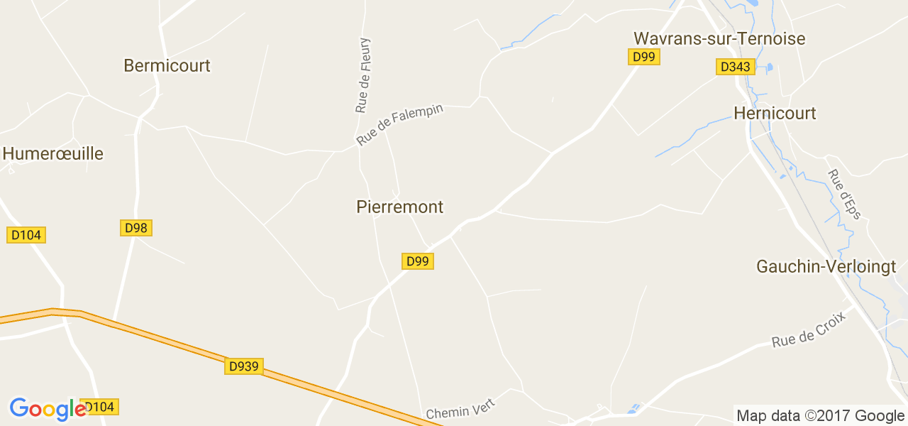 map de la ville de Pierremont