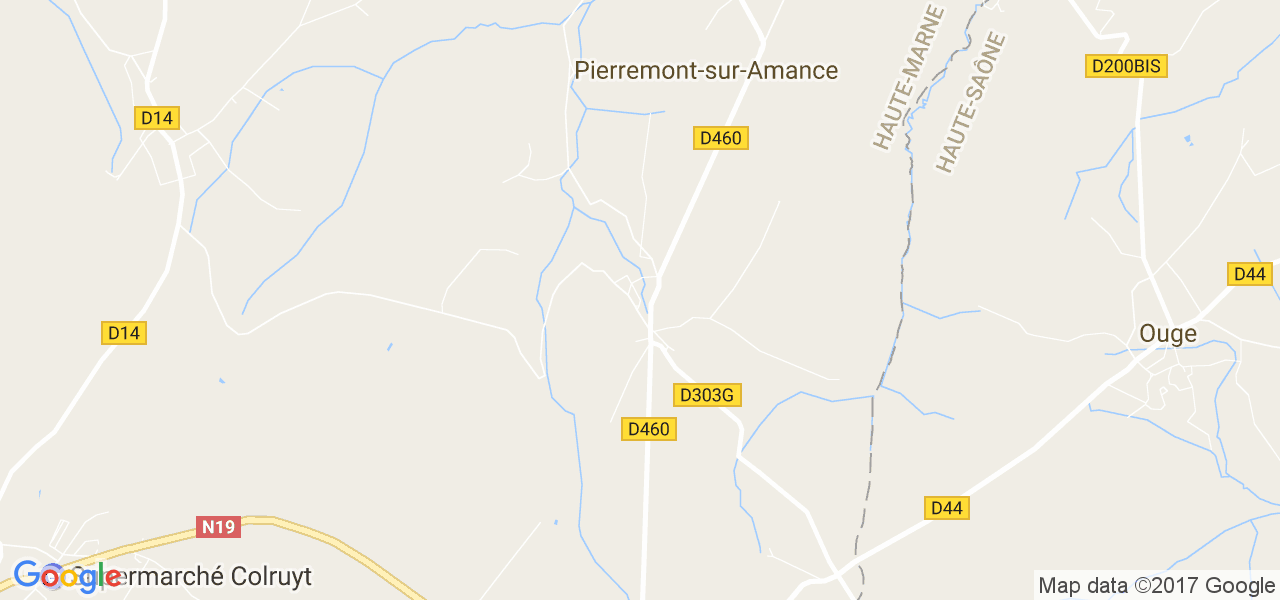 map de la ville de Pierremont-sur-Amance