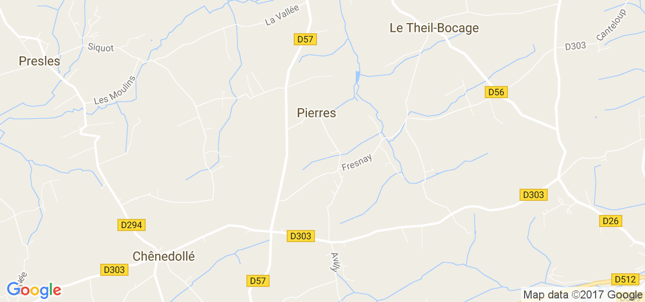 map de la ville de Pierres