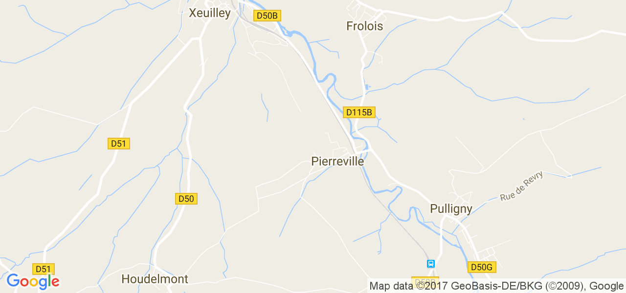 map de la ville de Pierreville