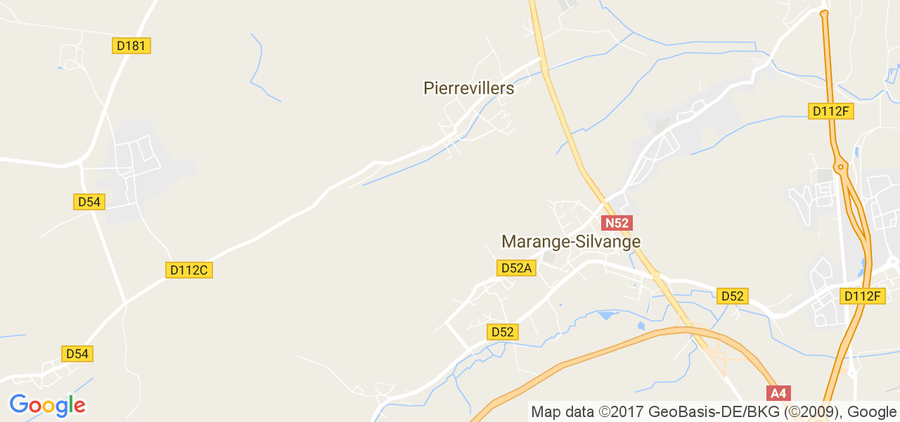 map de la ville de Pierrevillers