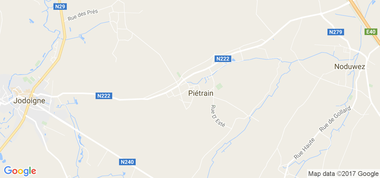 map de la ville de Piétrain