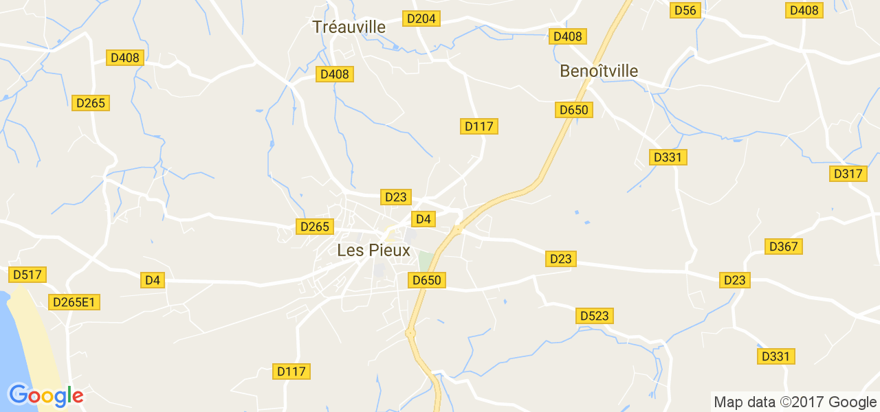 map de la ville de Pieux