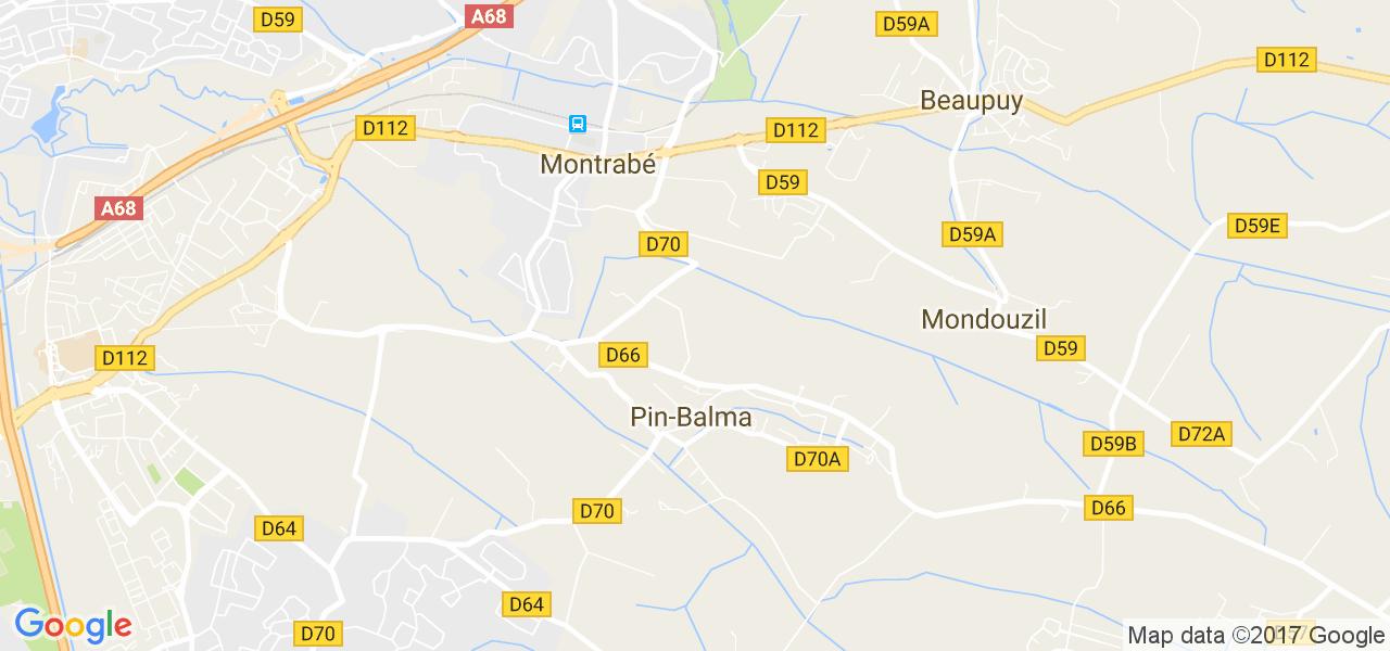 map de la ville de Pin-Balma