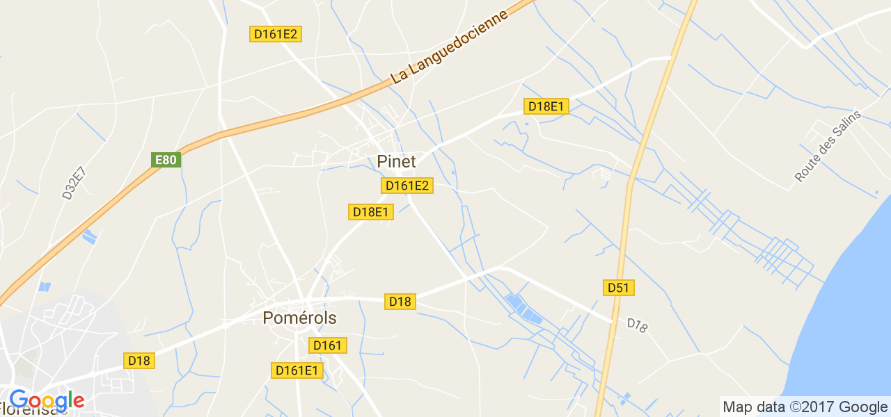 map de la ville de Pinet