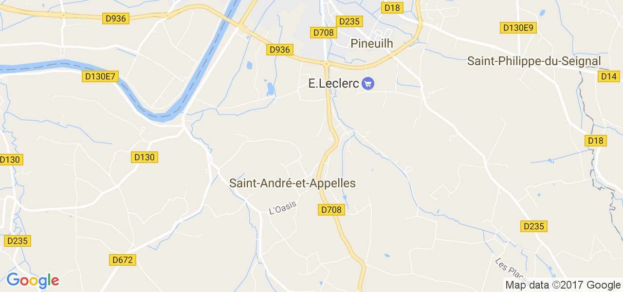 map de la ville de Pineuilh