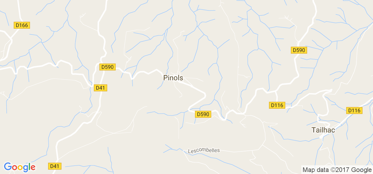 map de la ville de Pinols