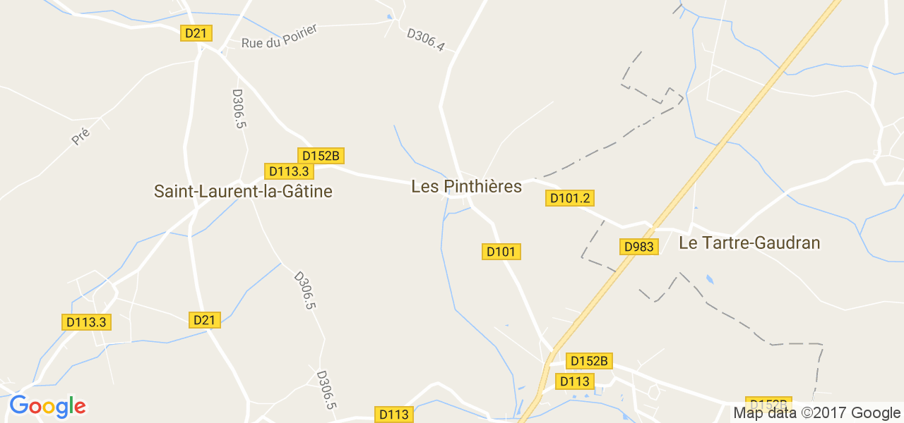 map de la ville de Pinthières