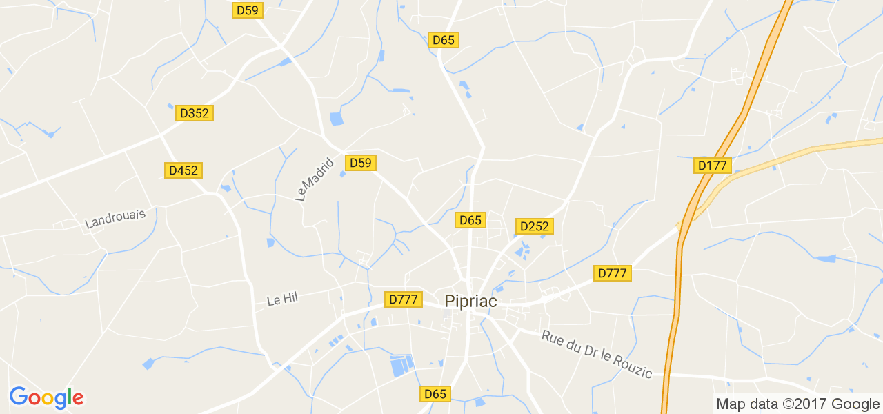 map de la ville de Pipriac