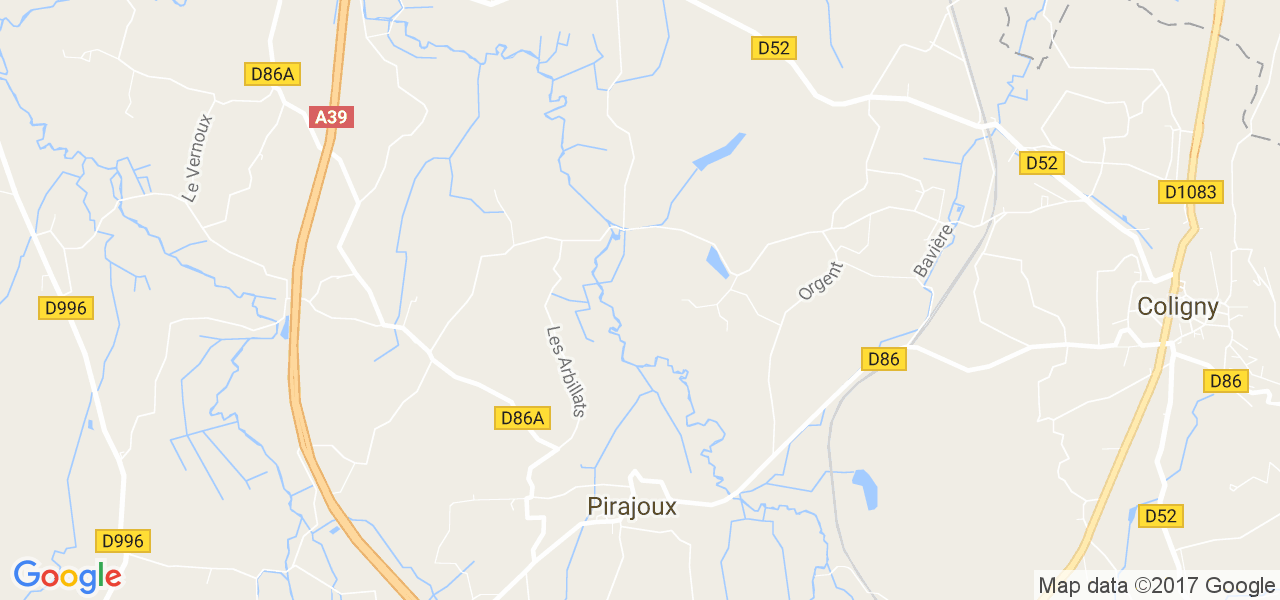 map de la ville de Pirajoux