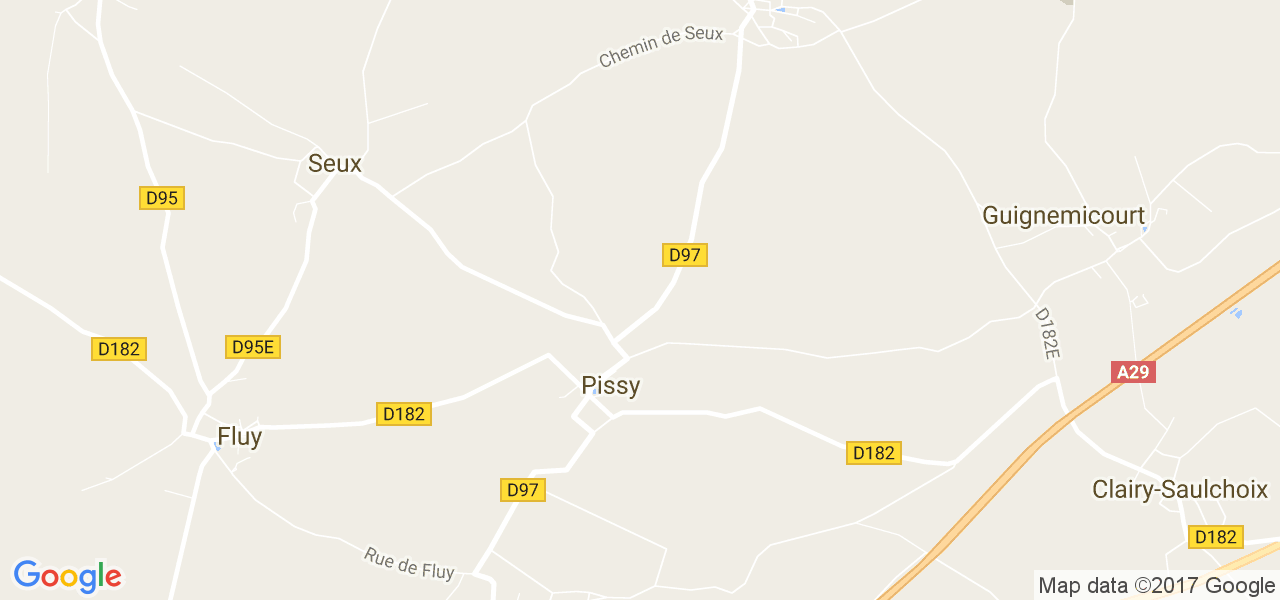 map de la ville de Pissy