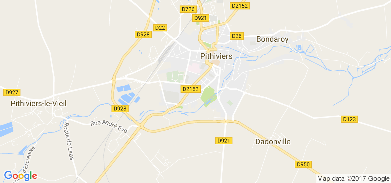 map de la ville de Pithiviers