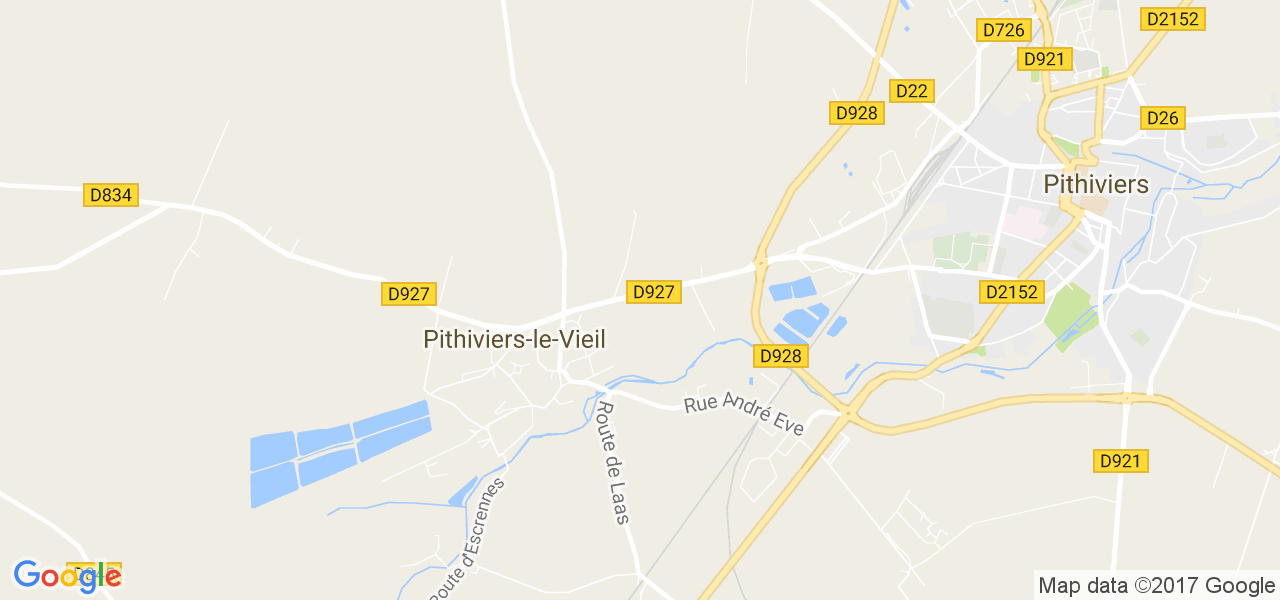 map de la ville de Pithiviers-le-Vieil