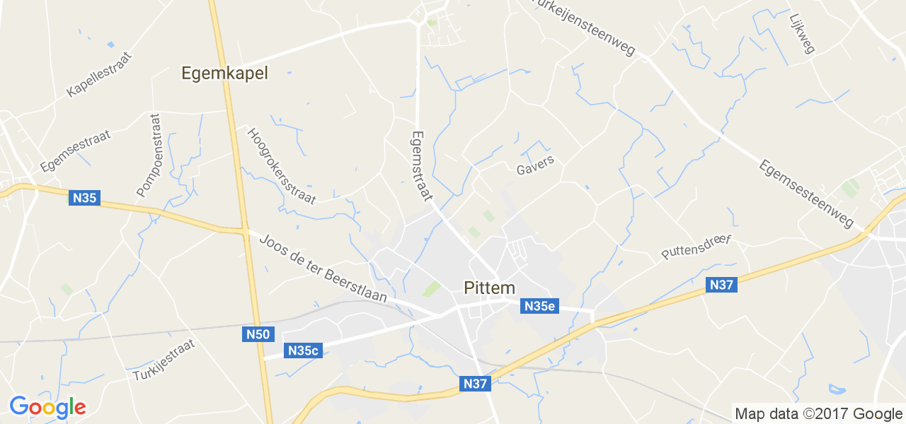 map de la ville de Pittem