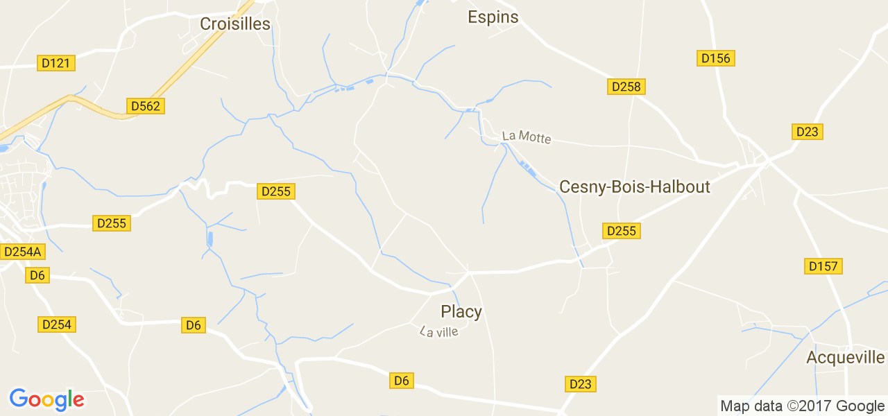 map de la ville de Placy